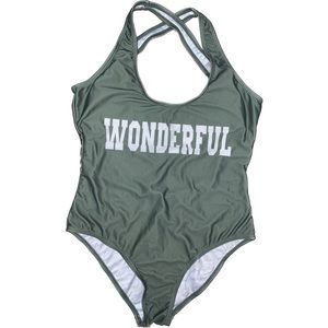 Olive Green Wonderful Swimsuit One Piece
